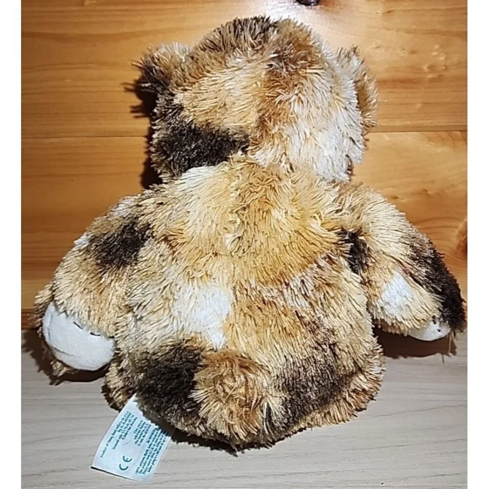 Build A Bear BABW Champ Brown Calico Plush Heart Patch Stitched Stuffed 16”